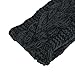 ABC Winter Women Ear Warmer Headwrap Double Color Headband Knit Flower Hairband (Black)