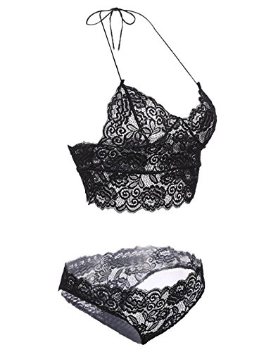Jingjing1 Women Sexy Temptation Underwear Babydoll Lace Bra G-String Set