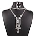 XY Fancy Women Ethnic Necklace Set Earrings Rectangle Bib Statement