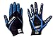 EliteTek Kids RG-14 Super Tight Fitting Football Gloves - Youth and Adult Sizes - Easy Slip On Design No Wrist Strap (Blue, Youth XS)
