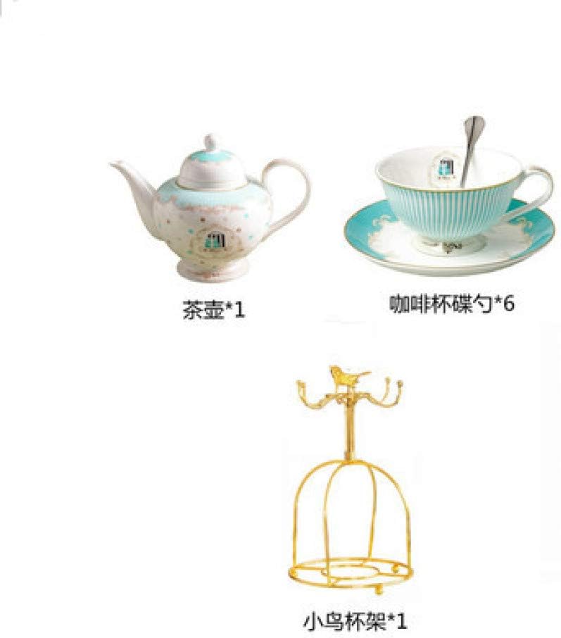 HRDZ Golden bird coffee cup holder ceramic coffee cup tea set water cup rack Stripe suit 220ml