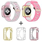 Oitom 38mm Soft Breathable Silicone Replacement Wristband Straps with Plated TPU Protective Case for Apple Watch Nike+,Series 1,Series 2,Sport,Series 3 Apple Watch Edition M/L Size