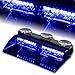 WoneNice 16 LED High Intensity LED Law Enforcement Emergency Hazard Warning Strobe Lights 18 Modes for Interior Roof/Dash/Windshield with Suction Cups (Blue)