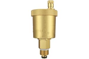 3/8 Inch Automatic Air Vent Valve for Hydronic Heating Systems, Brass Air Bleed Valve for Hot Water Radiators and Boilers, 15