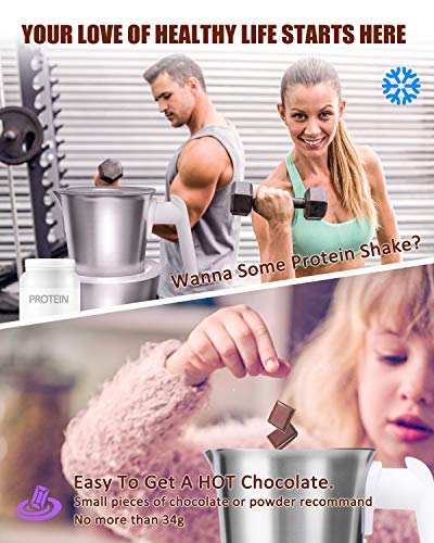 Huogary Milk Frother,4-in-1 Electric Automatic Milk Steamer and Hot Chocolate Maker Machine with Detachable Stainless Steel Milk Jug- Dishwasher Safe, BPA Free