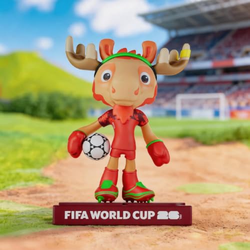Sanyetral para la Copa Mundial de la FIFA 2026 - Set de figuritas oficiales con licencia de la mascota con caja de exhibición (Clutch, Maple y Zayu), figura modelo de mercancía oficial para