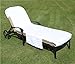 SALBAKOS Cotton Lounge Chair Cover - Super Soft Plush & Highly Absorbent Cotton Terry Towel, Luxury Turkish Cotton Cover for Chaise Patio Lounge Chair, Eco-Friendly | White (34