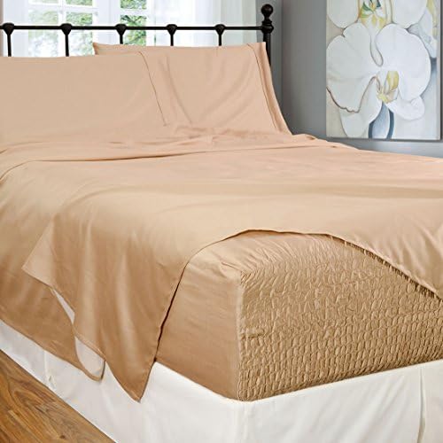 Bed Tite Stretch Fit 300-Thread Count 100-Percent Cotton Ultra Luxurious Deep Pocket Sheet Set (Twin, Taupe)
