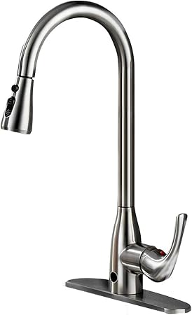 Touchless Kitchen Faucet Two Sensor One Handle High Arc Kitchen