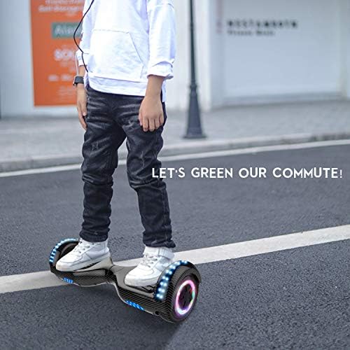 RCB Gyropode Hoverboard pour Enfant et Adulte, Overboard Electrique 6.5 Pouces avec Bluetooth-Musique/LED-Roue Clignotante, E-Skateboards Cadeau pour Noël