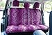 OxGord 17pc Set Leopard Animal Print Auto Seat Covers Set - Front Low Back Buckets - Rear Split Bench - Purple