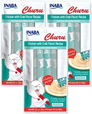 Inaba Ciao Creamy Cat Treat Puree (Chicken with Crab, 3 Pack)