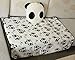 Cute Panda Velvet Plush Coral Fleece Throw Pillow and Blanket Set (Black White)