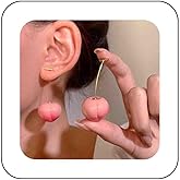 Vacaonio Boho Red Cherry Dangle Earrings Cute Cherry Drop Earrngs Red Fruit Earrings Long Sweet Cherry Earrings 3D Cherry Charm Earrings Spring Earrings Jewelry for Women