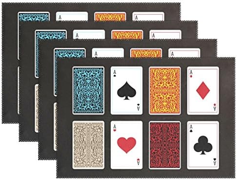 MAMACOOL Playing Cards Placemats Heat Resistant Dining Table Mats Non-slip Washable Place Mats 1 piece