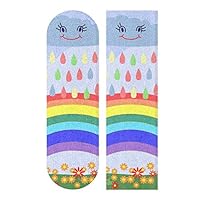 Jiayangzi Smiling Clouds Colorful Rain Skateboards Griptape Non-Slip Longboards Grip Tape Sheet Bubble Free & Easy to Apply Griptape the Choice of pro Skaters Worldwide for Boys Girls Teen 33.1x 9.1 i