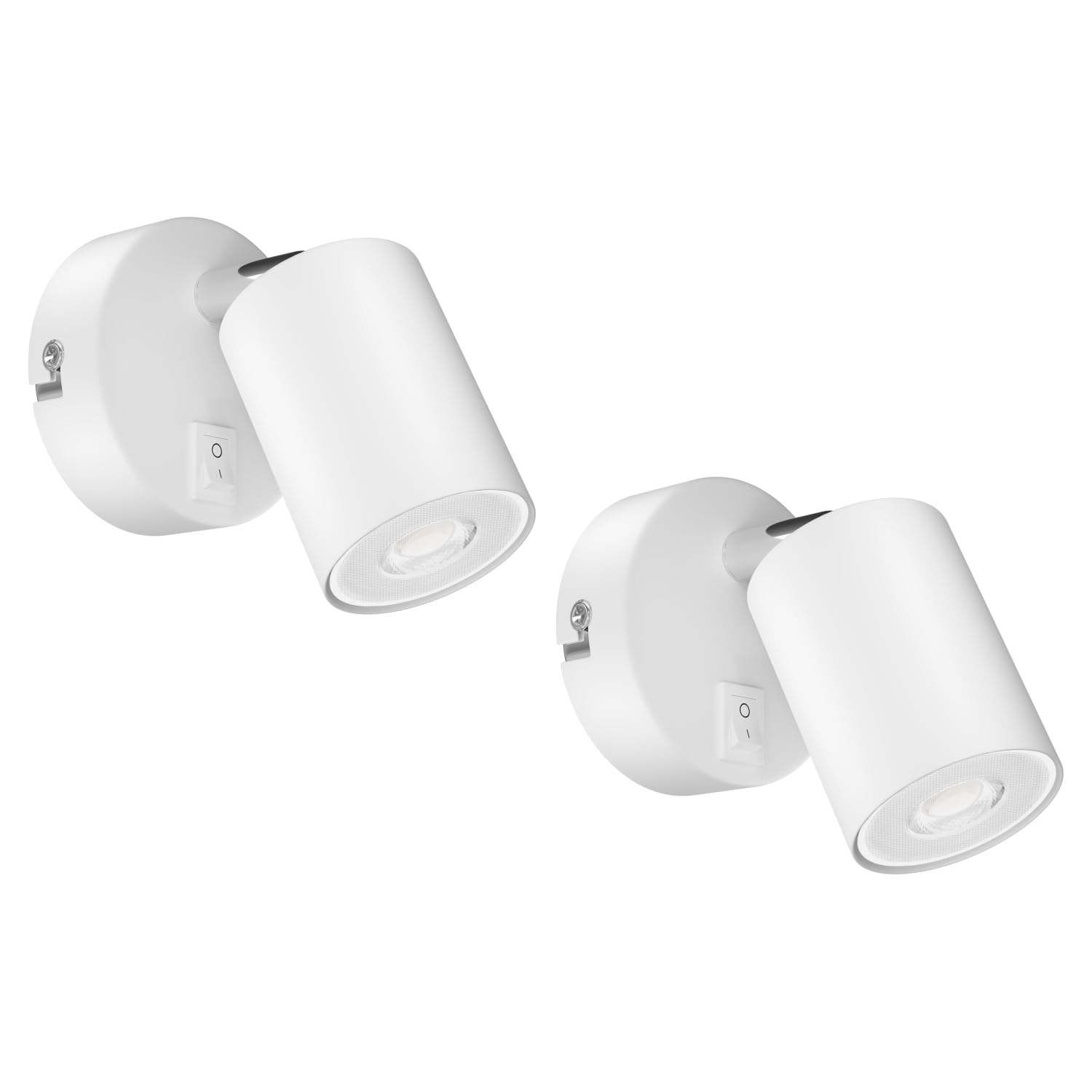ledscom.de 2 wall spot WAIKA, Single-Flame, with Switch, GU10, White matt, incl. 468lm LED GU10 lamp, Warm White
