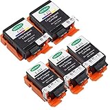 inkway 5 Pack (3 Black, 2 Color) Remanufactured T215 Ink Cartridge for WF-100 Printer Replacement 215 T215120 T215530 Pigment Ink