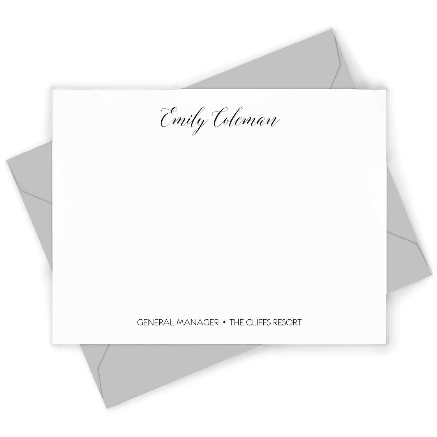 PROFESSIONAL ELEGANCE Personalized FLAT Note Cards Formal
