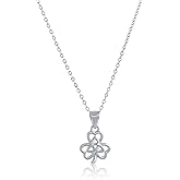 Sanyetutu Sterling Silver Celtic Knot Infinity Love Pendant Necklace, 925 Silver, Women's Jewelry Gift