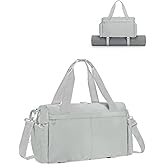 Small Gym Bag, Mini Gym Bag for Women with Yoga Mat Holder and Wet Compartment, Cute Small Yoga Mat Bag with Water Bottle Pocket for Workout Dance, Gray