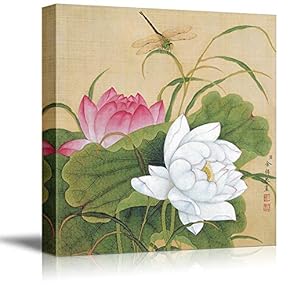 Wall26-Canvas Wall Art-Traditional Meticulous Flower-and-Bird Painting-Giclee Painting Wall Art for Bedroom Living Room Home Decoration - 12x12 inches