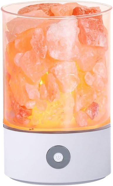 Tomnew natürliche Himalaya-Salz-Lampe, USB, echtes rosa Himalaya