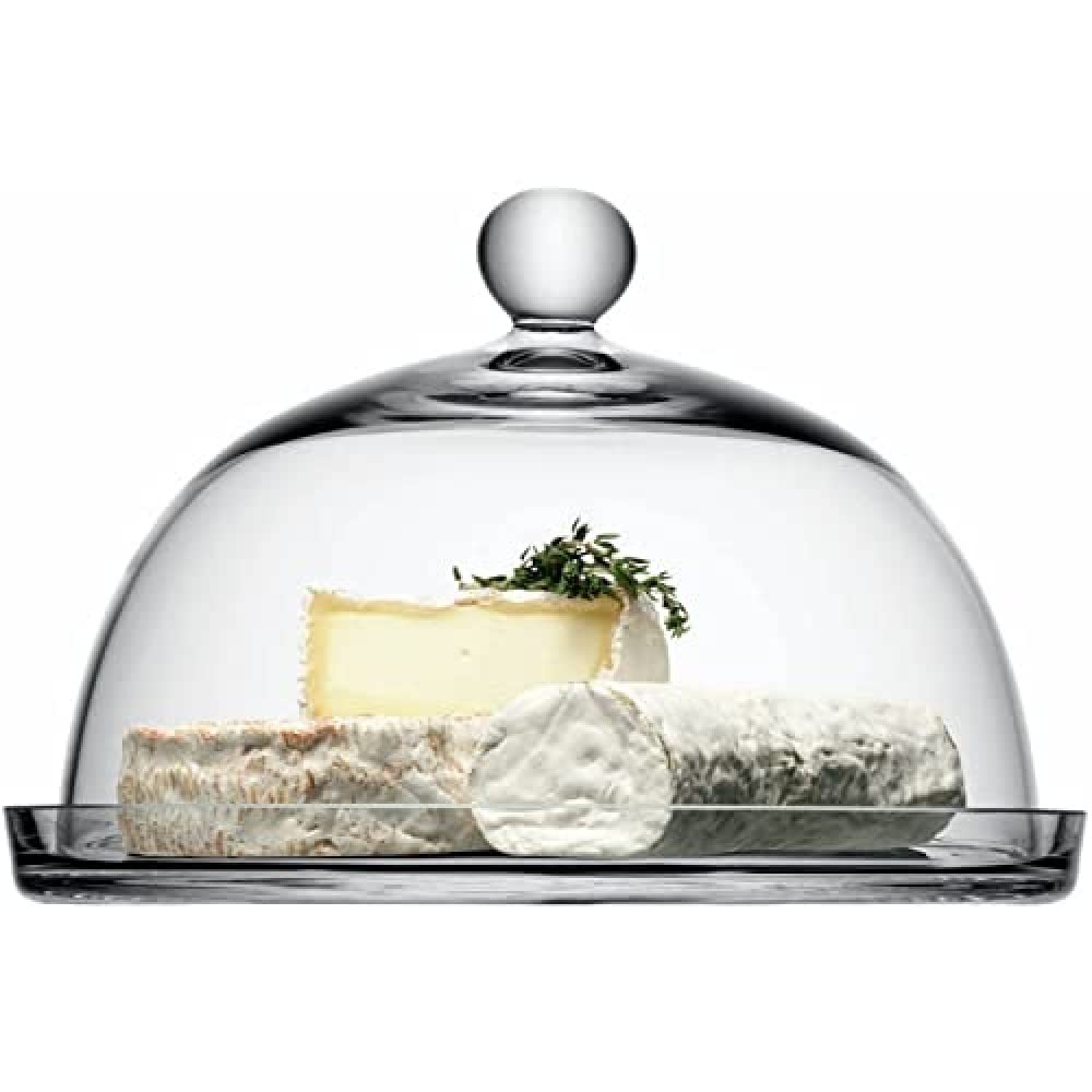 LSA International Vienna Plate & Dome Ø25/Ø22.5 H18cm Clear| 1 Unit | Mouthblown & Handmade Glass | VI02