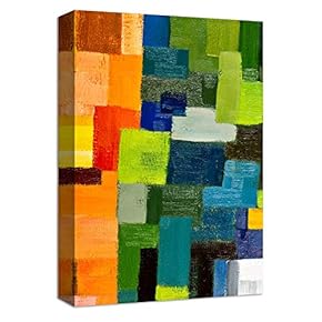 Canvas Wall Art Abstract Ink Watercolor Collage Painting Artwork for Home Prints Framed - 12x18 inches