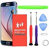 Galaxy S6 Battery AexPower Upgraded 2750mAh Internal Li-Polymer Replacement EB-BG920ABE Battery for Samsung Galaxy S6 G920V G920A G920T G920P with Tool Kit [24 Month Warranty]