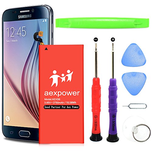 Galaxy S6 battery kit AexPower upgraded 2750mAh Li-Polymer Internal Replacement Battery for Samsung Galaxy S6 G920V G920A G920T G920P with Tool Kit Galaxy S6 battery kit AexPower upgraded 2750mAh Li-Polymer Internal Replacement Battery for Samsung Galaxy S6 G920V G920A G920T G920P with Tool Kit