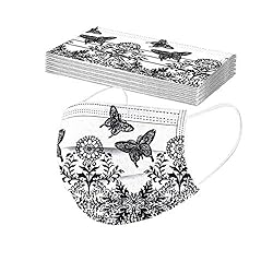 50 Pack Lace Pattern Disposable Face_Masks with 3
