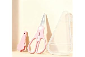 Baby Food Scissors with Travel Case, Portable Stainless Steel Shears with Safety Lock, Dishwasher Safe, Kitchen Scissors, Hea
