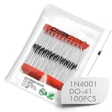 (Pack of 100 Pieces) Chanzon 1N4001 Rectifier Diode 1A 50V DO-41 (DO-204AL) Axial 4001 IN4001 1 Amp 50 Volt Electronic Silicon Doorbell Diodes
