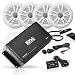 BOSS Audio Systems ASK904B.64 Marine Weatherproof Amplifier and Speaker Package - Full Range 500 Watt Amplifier With Bluetooth Remote, 6.5 Inch 180 Watt Full Range Speakers, No Receiver Needed