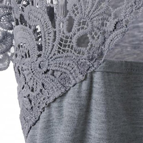 image for VEZAD Lace Short Sleeve Womens Fashion V-Neck Plus SizeTrim Cutwork T-