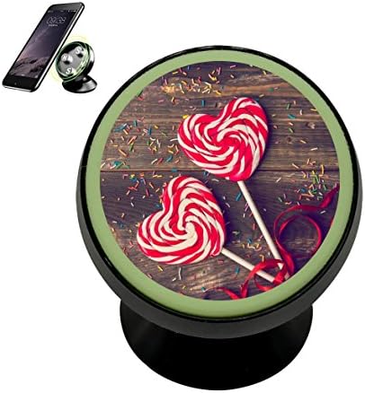 Se50K Heart-Shaped Lollipop Vehicle Phone Mount Magnetic Phone Car Bracket Holder Noctilucent Mobile Rotating Universal Cellphone iPhone Accessories