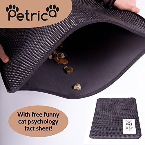 XL Litter Filter Cat Mat by Petrica, 27โ x 23โ Durable Foam Rubber Honeycomb Litter Catcher with Waterproof Base Layer