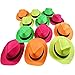 Tytroy Set of 12 Neon Color Plastic Fedora Gangster Party Hats Costume Accessory