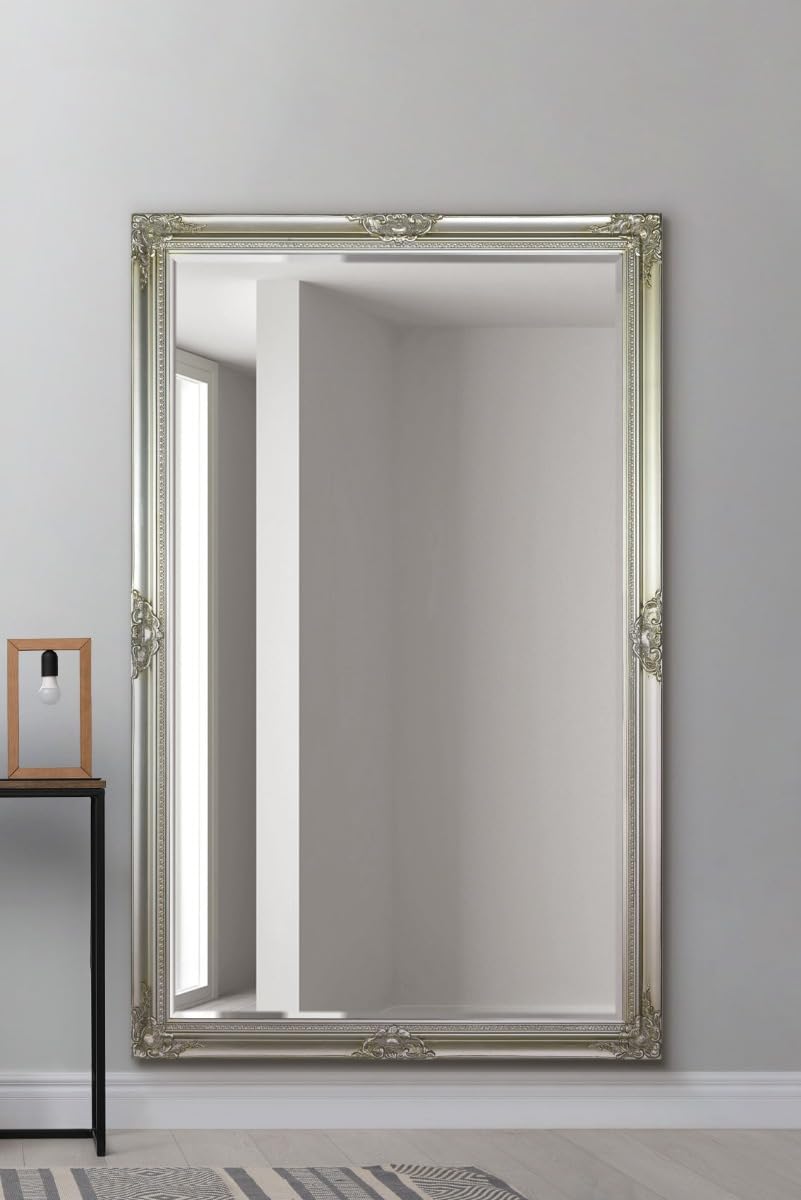 MirrorOutlet X Large Silver Antique Bevelled Dressing Wall Mirror 5Ft6 X 3Ft6 (164cm X 102cm), 168x107,XY051 โ image 1
