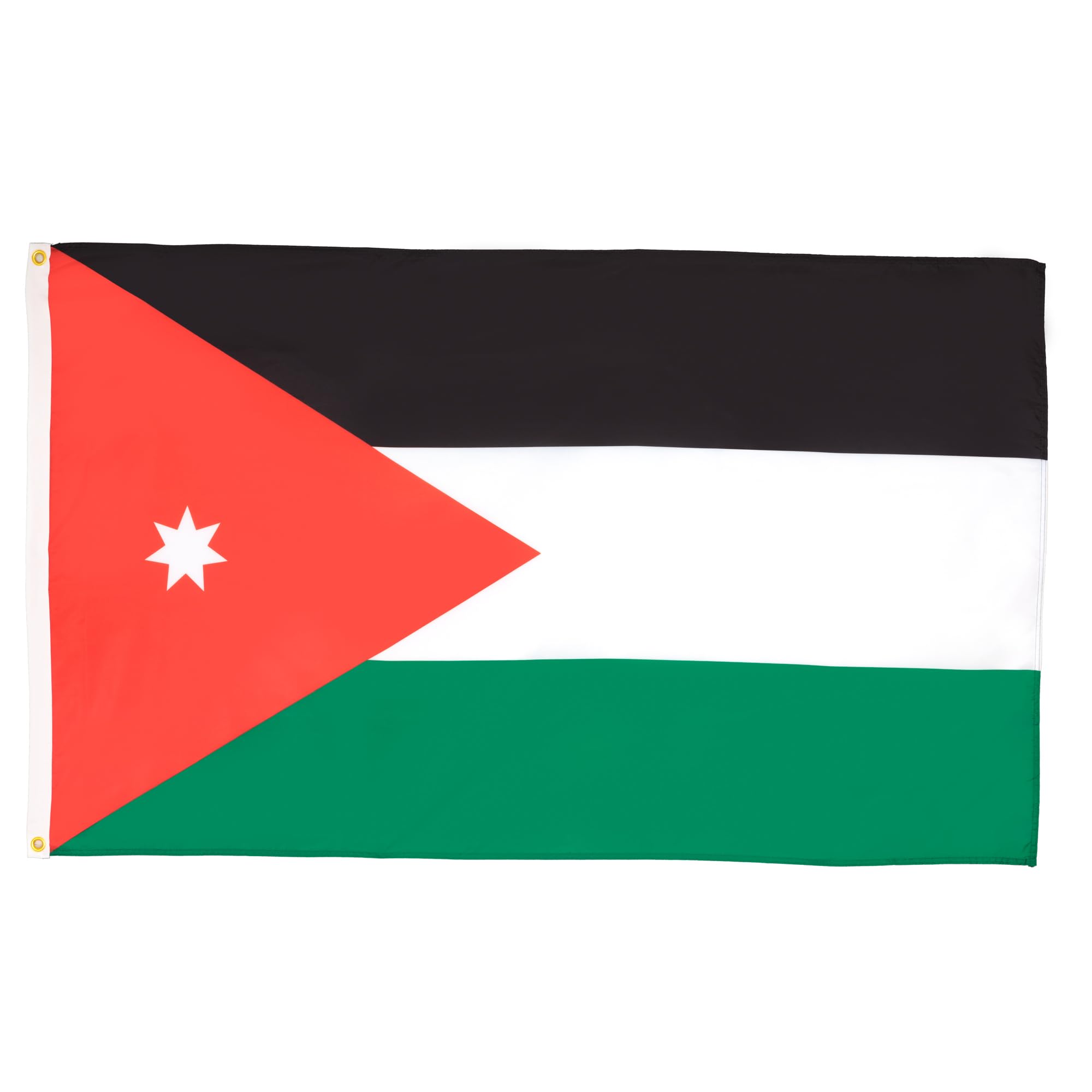 AZ FLAG - Jordan Flag - Large 5x8 Ft - 100D Polyester Jordanian Big Banner with Two Metal Grommets - Fade Resistant - Vivid Colors - 5' x 8' Feet - 250x150 Cm