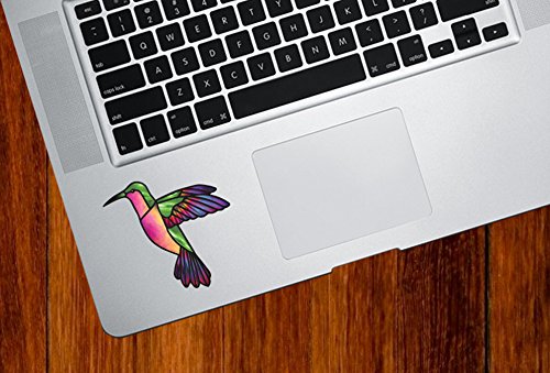 Green Rainbow Hummingbird Stained Glass Style Vinyl Decal for Laptop | Macbook | Trackpad | Tablet - Copyright 2016 YYDC (SIZE AND COLOR CHOICES) (SMALL 3.5