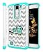 LG K8 Case, LG Escape 3 Case, LG Phoenix 2 Case, Style4U Cute Owl Studded Rhinestone Crystal Bling Hybrid Armor Case Cover for LG K8 / LG Escape 3 / LG Phoenix 2 with 1 Style4U Stylus [White/Teal]