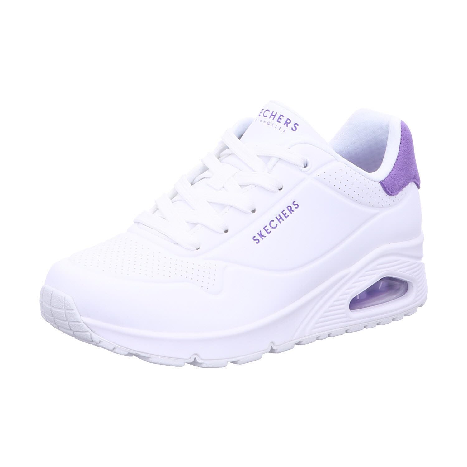 Skechers Women's Uno-pop Back, White/Purple, 7 Image