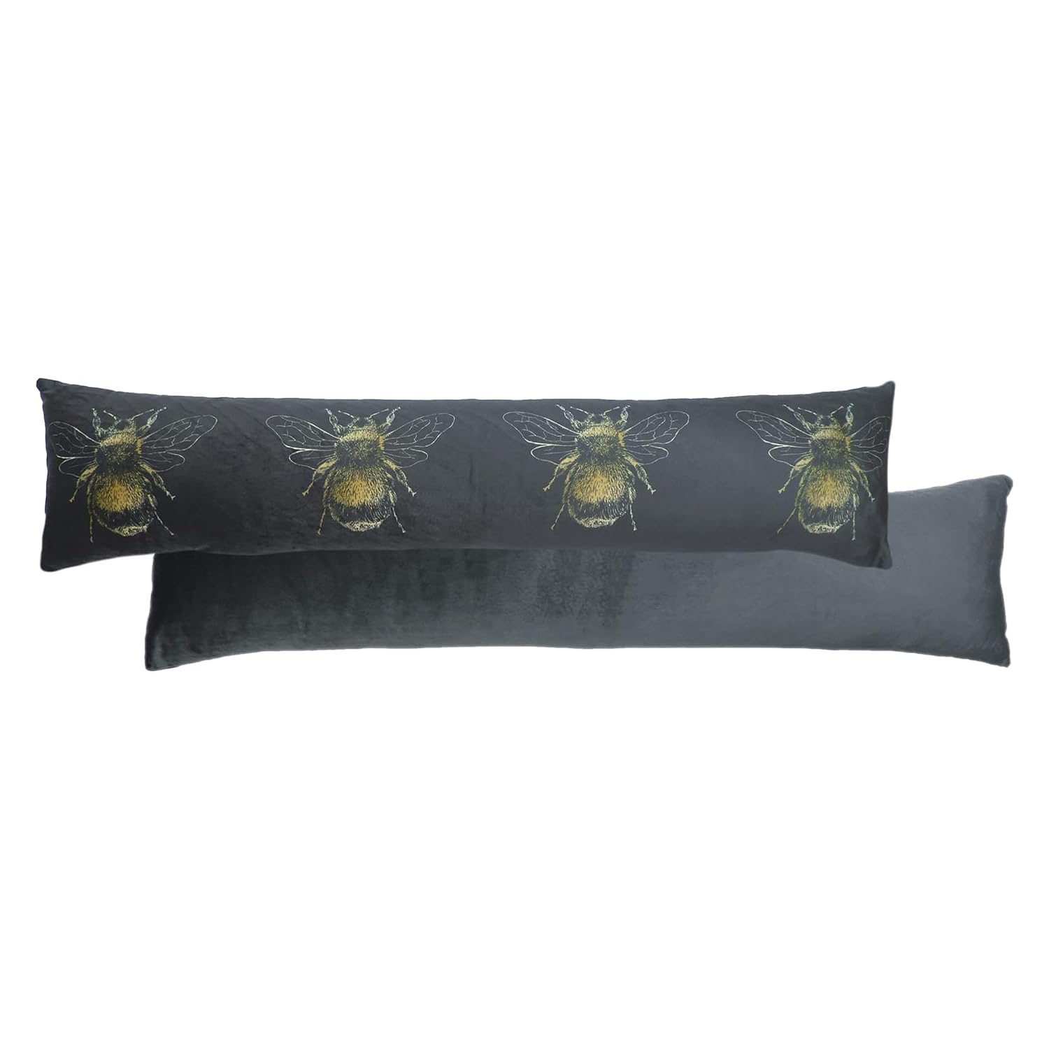 Evans Lichfield Gold Bee Draft Excluder Cover, Dark Grey