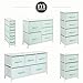 mDesign Extra Wide Dresser Storage Tower - Sturdy Steel Frame, Wood Top, Easy Pull Fabric Bins - Organizer Unit for Child/Kids Bedroom or Nursery - Chevron Zig-Zag Print - 5 Drawers - Mint/White