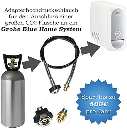 CO2 HOCHDRUCKSCHLAUCH VON FLASCHE ZUM DRUCKMINDERER 2 m