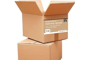 PACKAGEZOOM 12 x 10 x 8 Medium Moving Boxes Pack of 25 Corrugated Box