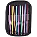 GYBest 49 Pieces Crochet Hooks Yarn Knitting Needles Sewing Tools Full Set Knit Gauge Scissors Stitch Holders with Purple Case