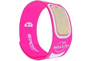 PARA'KITO Mosquito Insect & Bug Repellent Wristband - Waterproof, Outdoor Pest Repeller Bracelet w/Natural Essential Oils - Sport Edition (Fuschia)